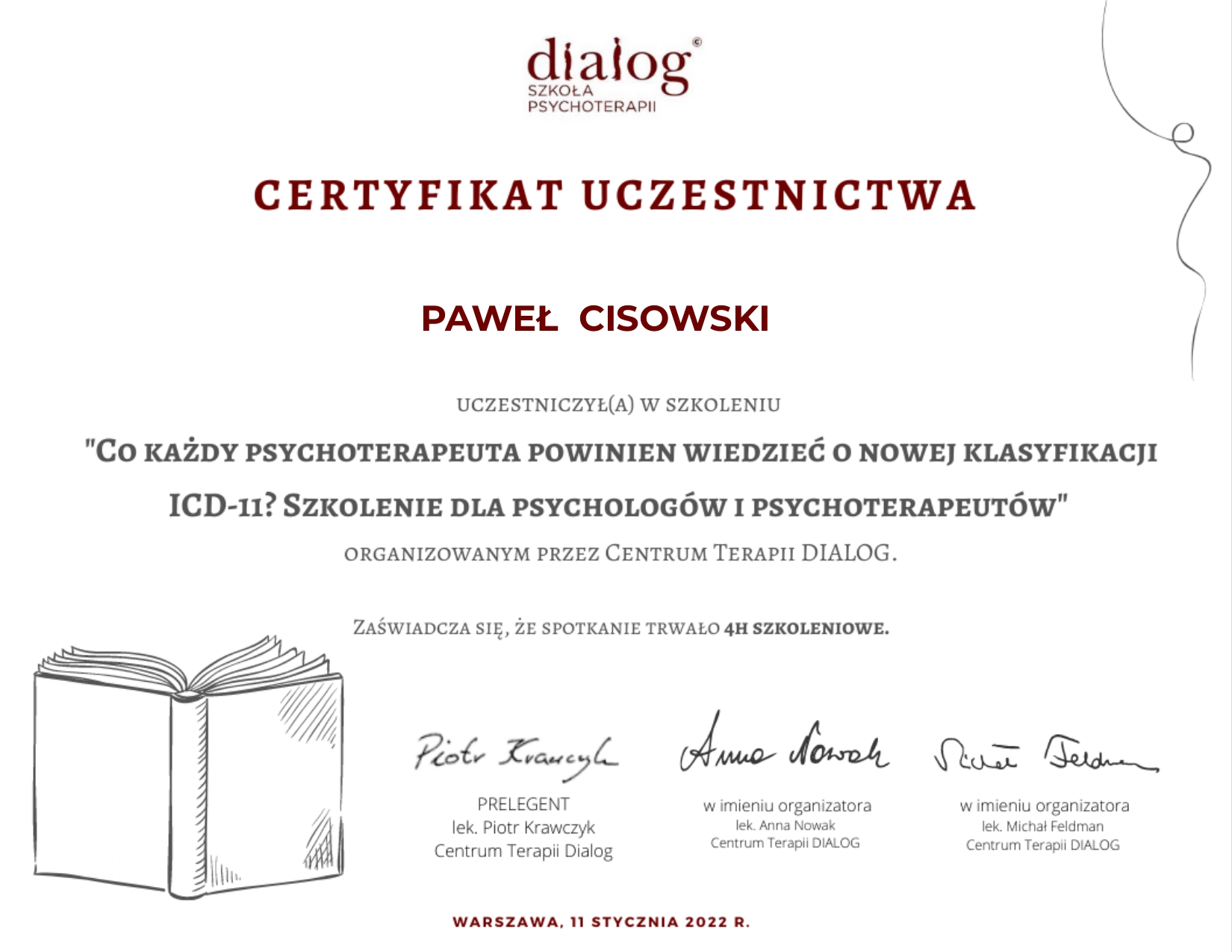 Certyfikat szkolenie ICD-11 Paweł Cisowski_page-0001